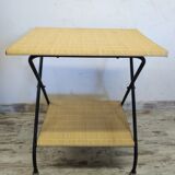 Vintage metal and straw/wicker serving trolley