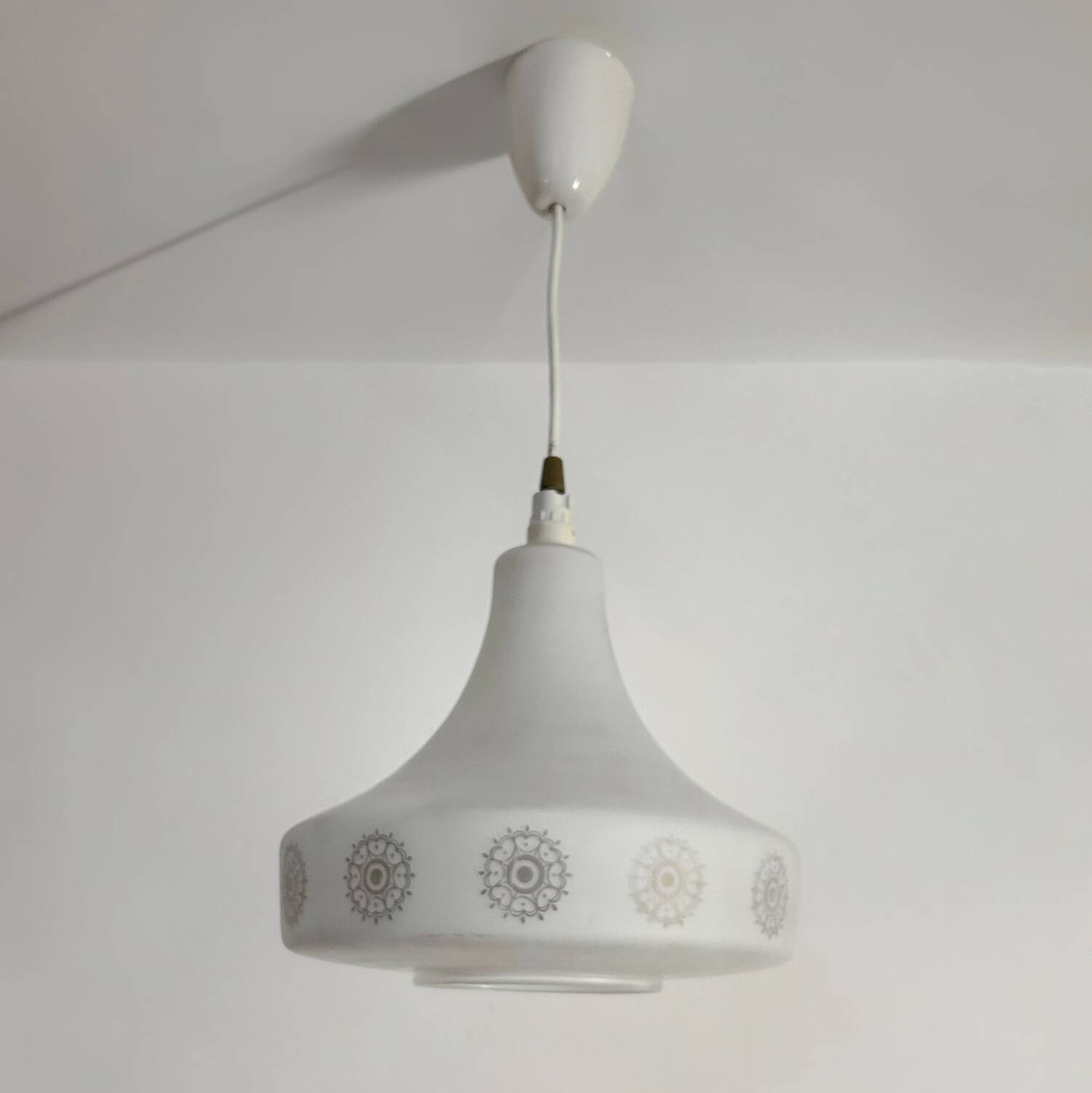 Scandinavian opaline chandelier from the 60s