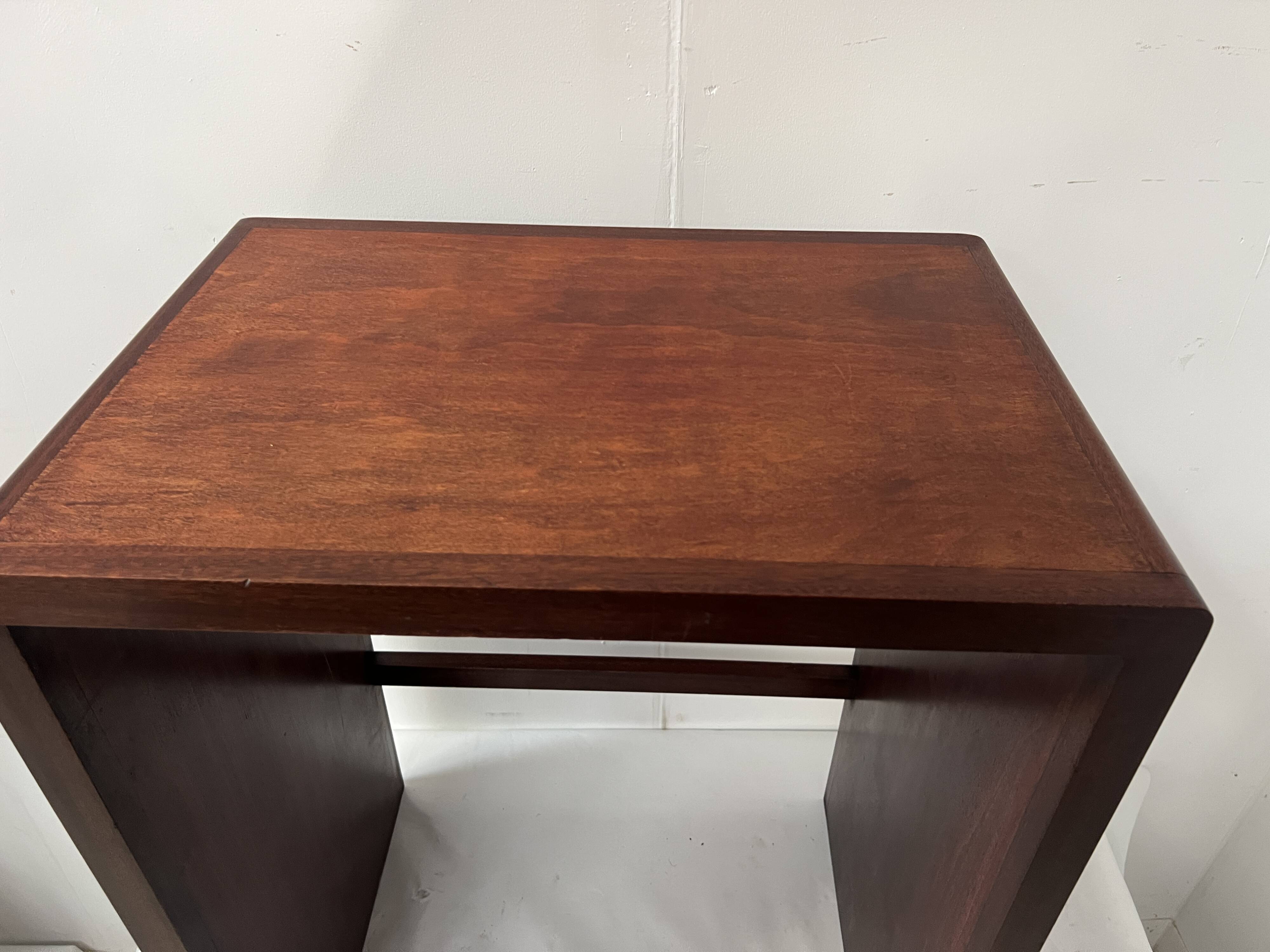 Console Art Déco en placage de bois d'acajou XX siècle