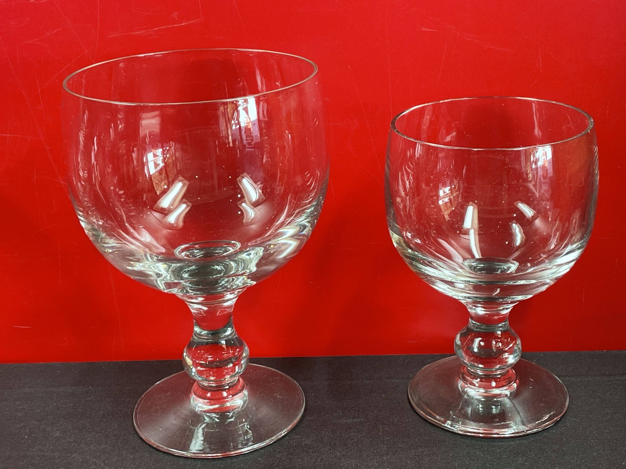 Set of 2 x 4 glasses (wine & water) louis philippe style 14 and 16.5 cm