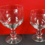 Set of 2 x 4 glasses (wine & water) louis philippe style 14 and 16.5 cm