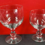 Set of 2 x 4 glasses (wine & water) louis philippe style 14 and 16.5 cm