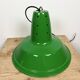 Industrial Italian Green Factory Hanging Lamp, 1970s