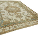 Handmade oriental contemporary 1980s 304 cm x 377 cm beige wool carpet