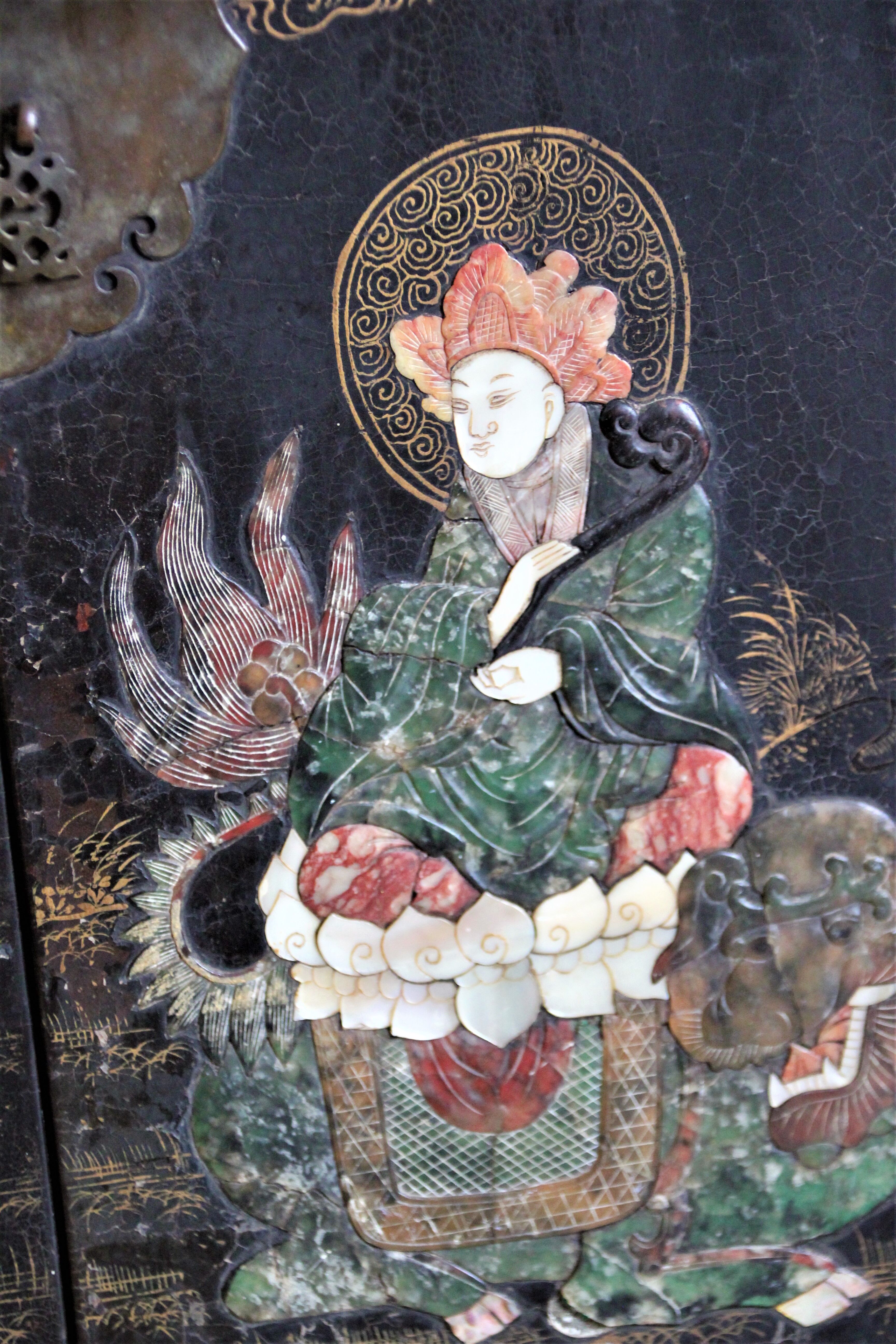 Chinese wardrobe, with mother-of-pearl inlays