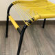 Yellow scoubidou ottoman