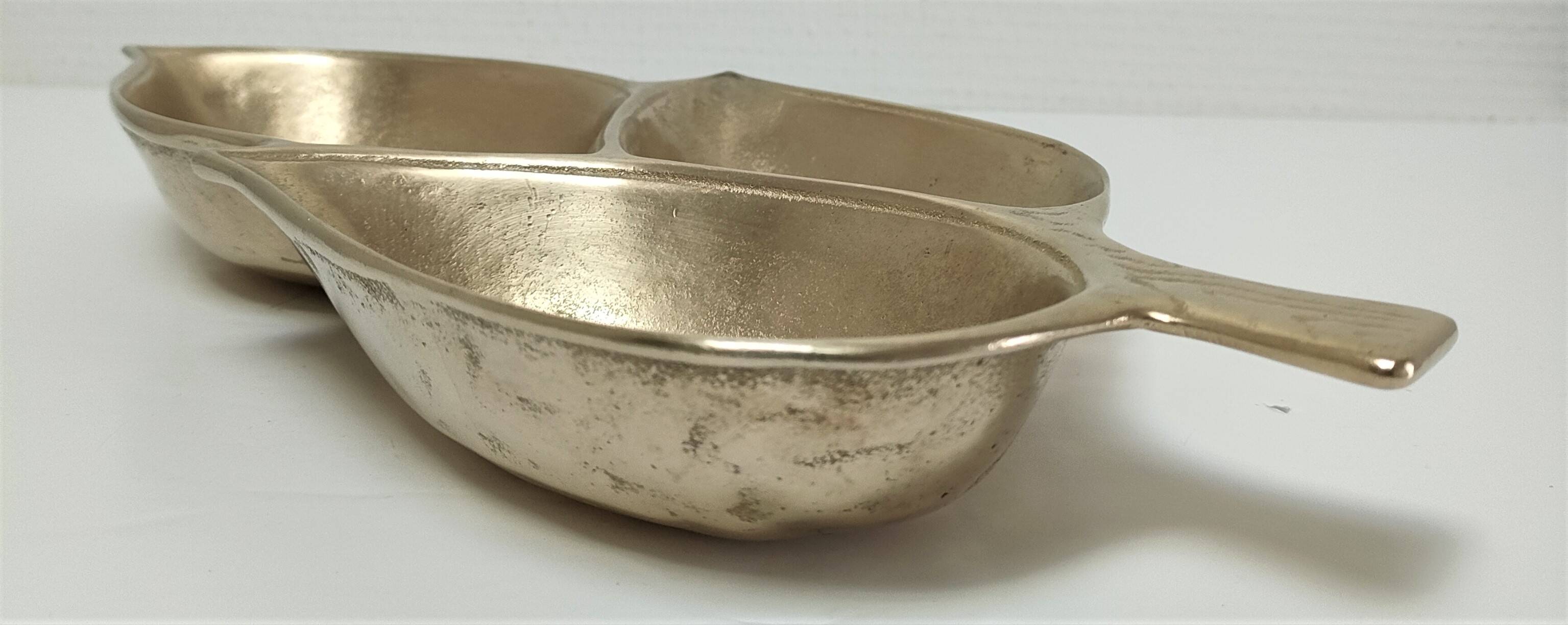 large tree leaf pocket emptier solid brass