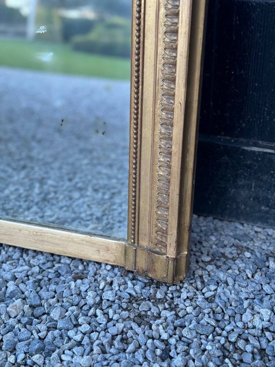 Louis XVI Style Mirror In Stuccoed And Gilded Wood Circa 1880