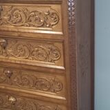 Commode à tiroirs ancienne en noyer italien du XIXe siècle
