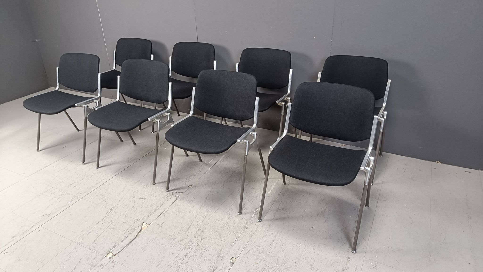 8 chaises vintage DSC 106 de Giancarlo Piretti pour Castelli