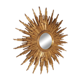 Mirror golden sun convex witch eye 80 x 80 cm