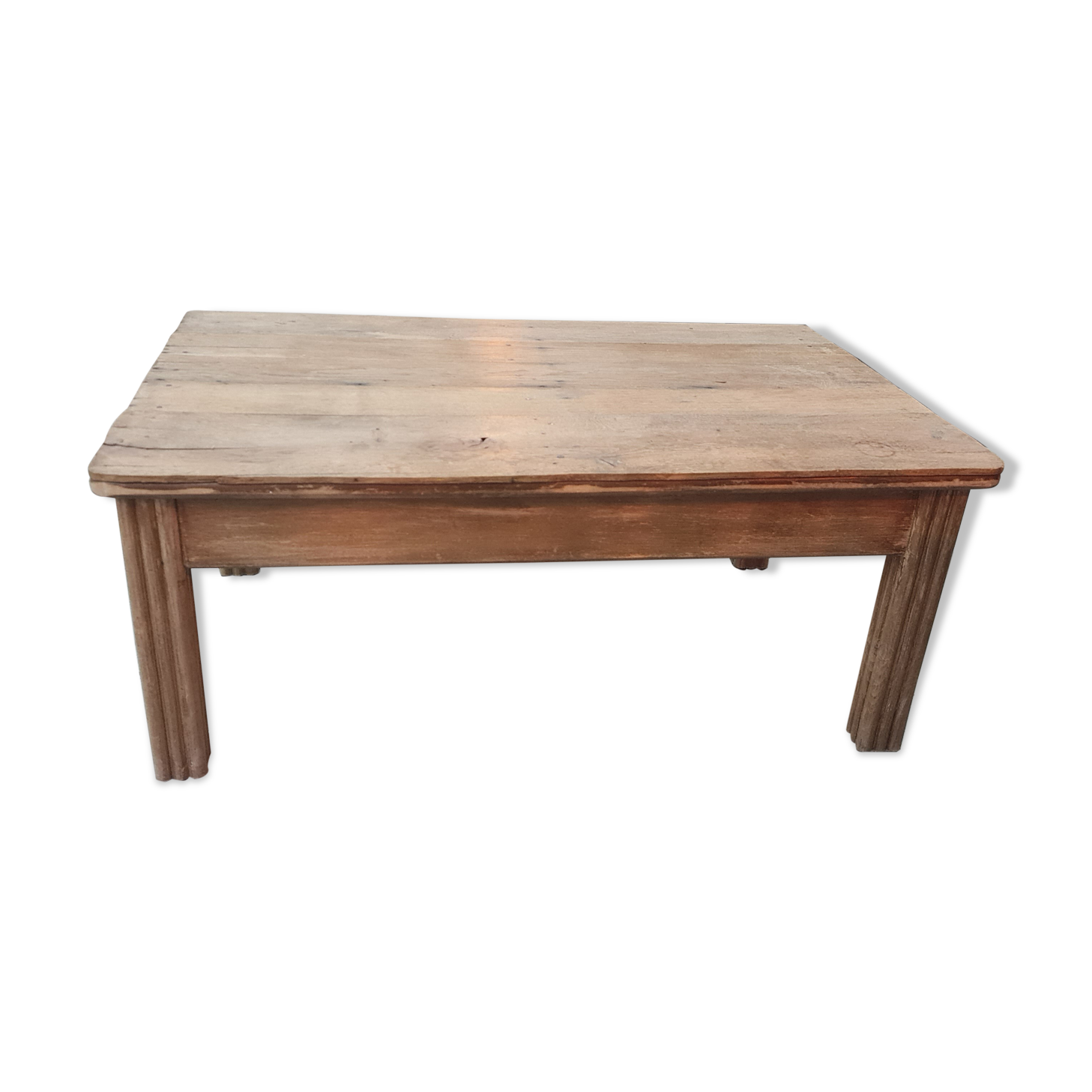 Old oak coffee table with a drawer