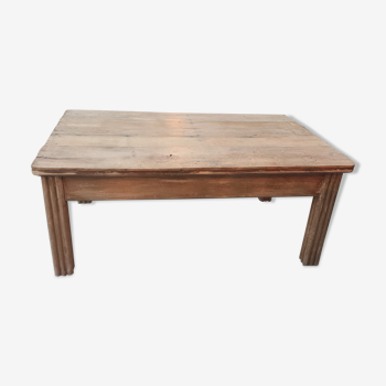 Old oak coffee table with a drawer