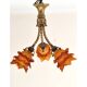 chandelier in Rococo style made of gilded bronze with 3 branches and tulips