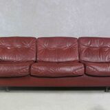 Brown Leather Sofa By Madsen & Schubell, Denmark 1970s