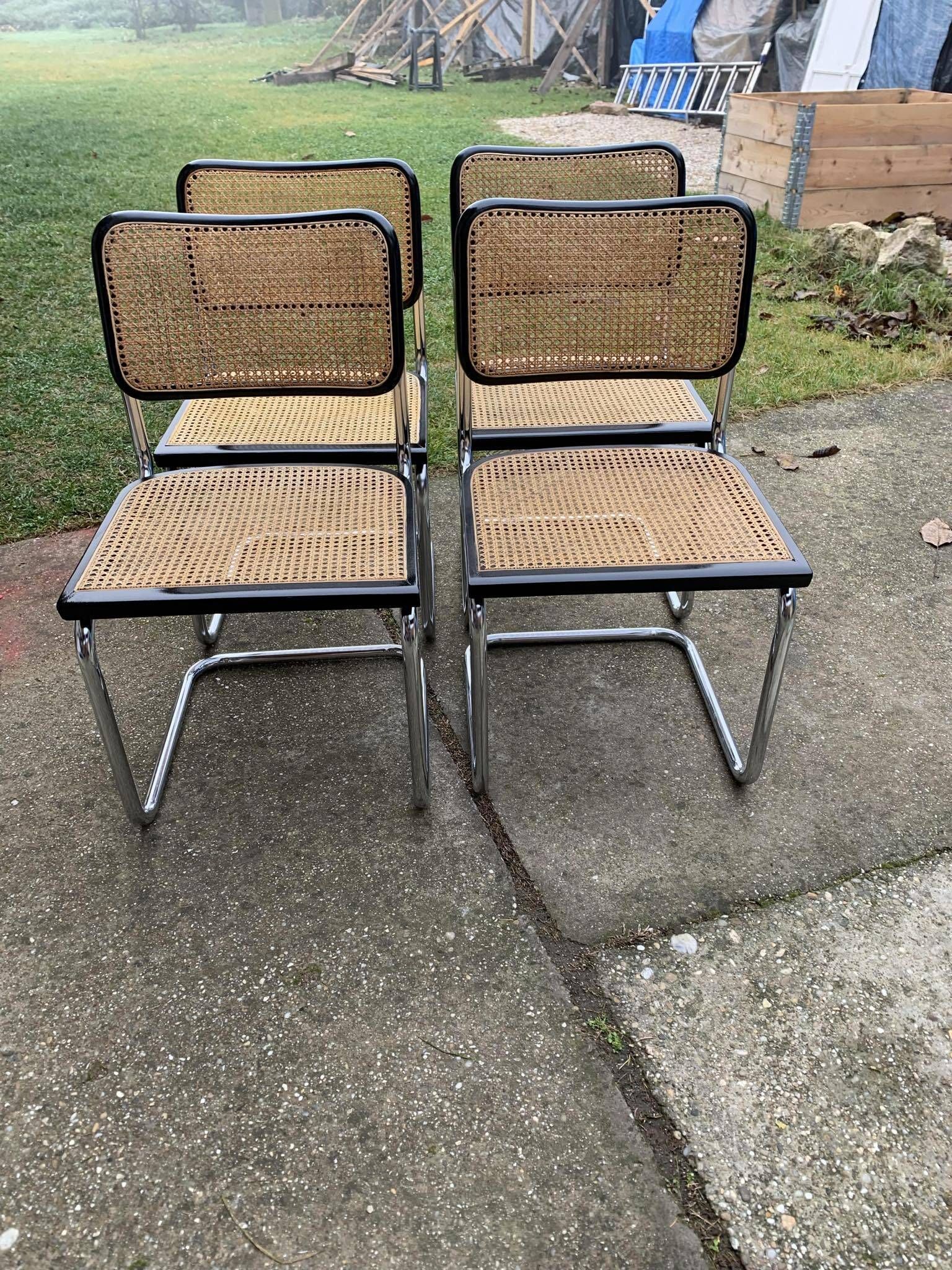 Cesca chair Marcel Breuer B32 modern Italian mid-century, set of 4 from the 70s.