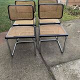 Chaise Cesca Marcel Breuer B32 italienne moderne du milieu du siècle, ensemble de 4 années 70