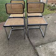Cesca chair Marcel Breuer B32 modern Italian mid-century, set of 4 from the 70s.