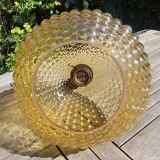 Globe pendant lamp glass Empoli vintage 70s
