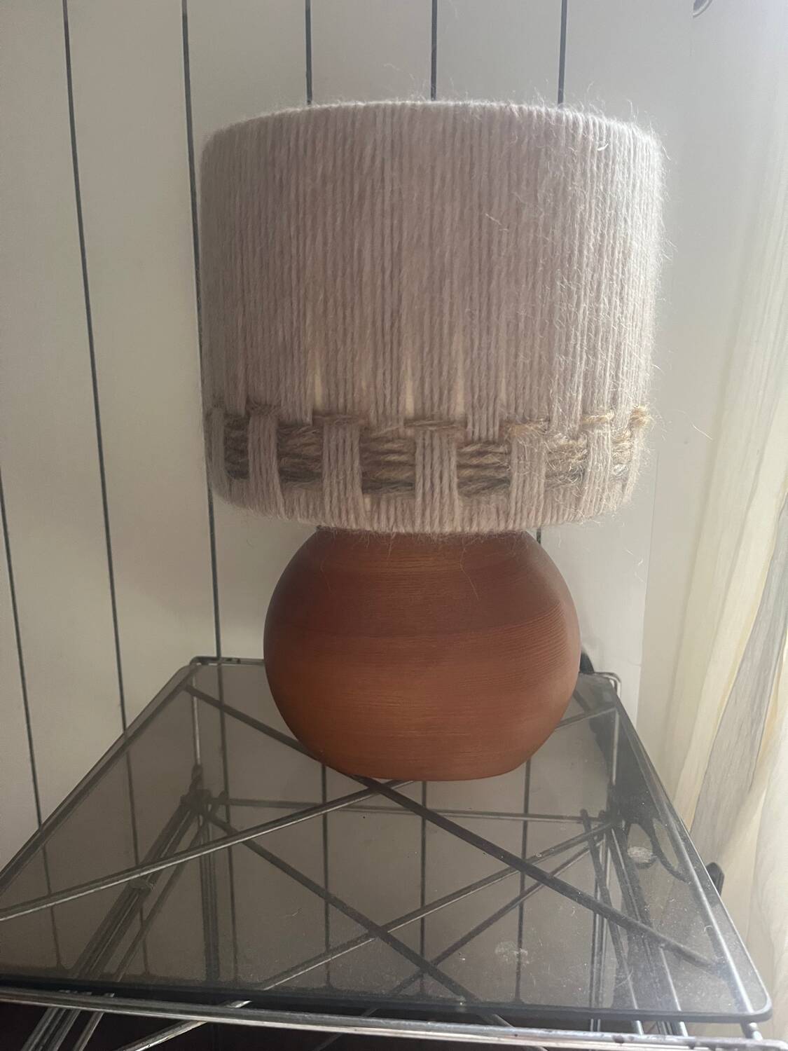 Vintage elm lamp