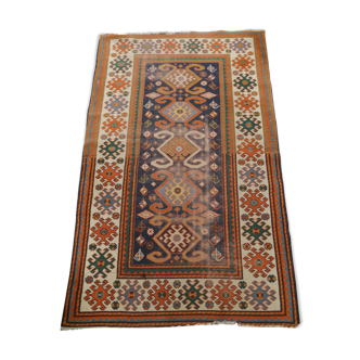 ancient Caucasian oriental carpet handmade Kazak 160 X 100cm