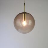 Limburg pendant light with smoked glass ball, Germany, 1970s