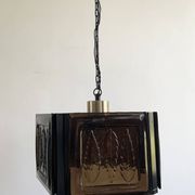 Mid Century Modern Erik Hoglund Amber Ceiling Lamp Glass Kosta Boda 1970s