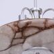 Art Deco Chandelier in Aluminium and Marbled Glass, Czech, 1940s