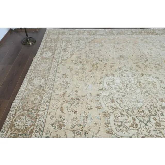 1970s Vintage Persian Handknotted Wool Orange Oversize Area Rug 288x385