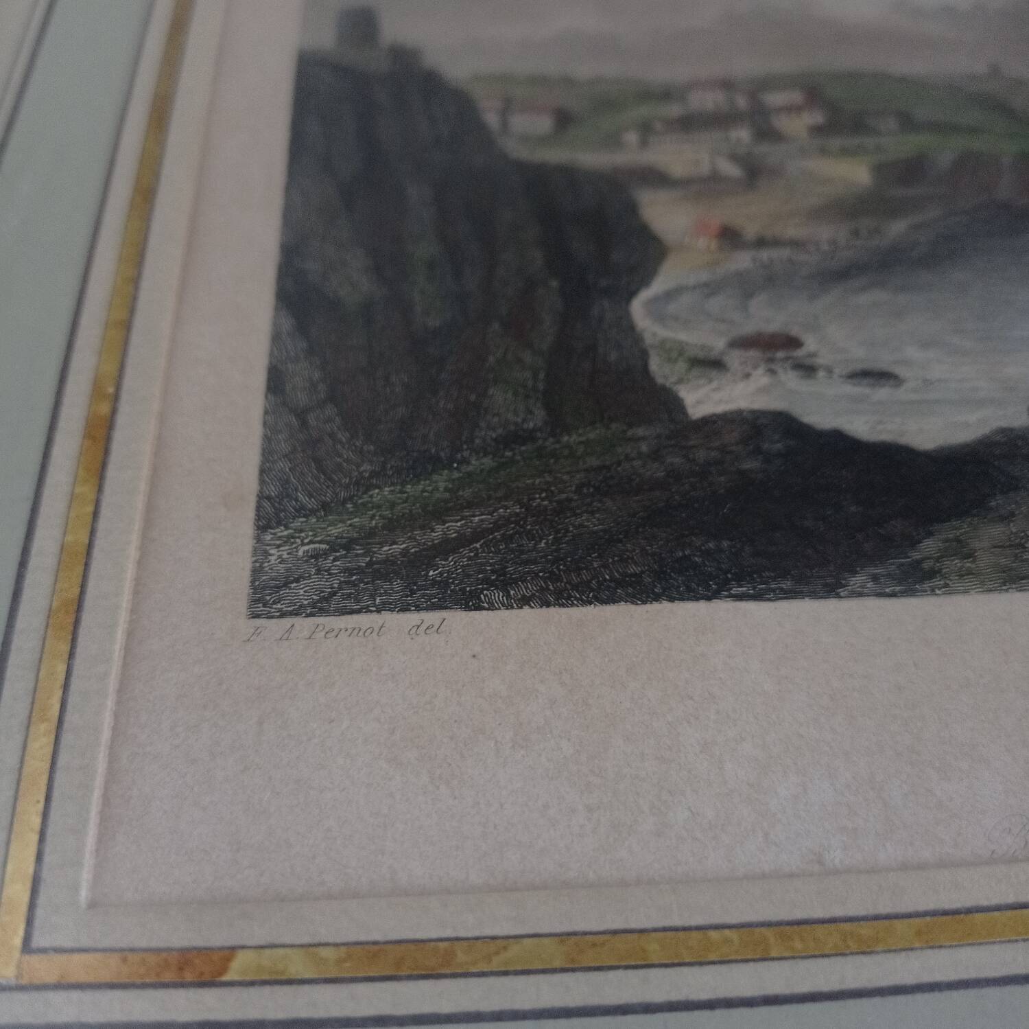 Old lithograph Biarritz