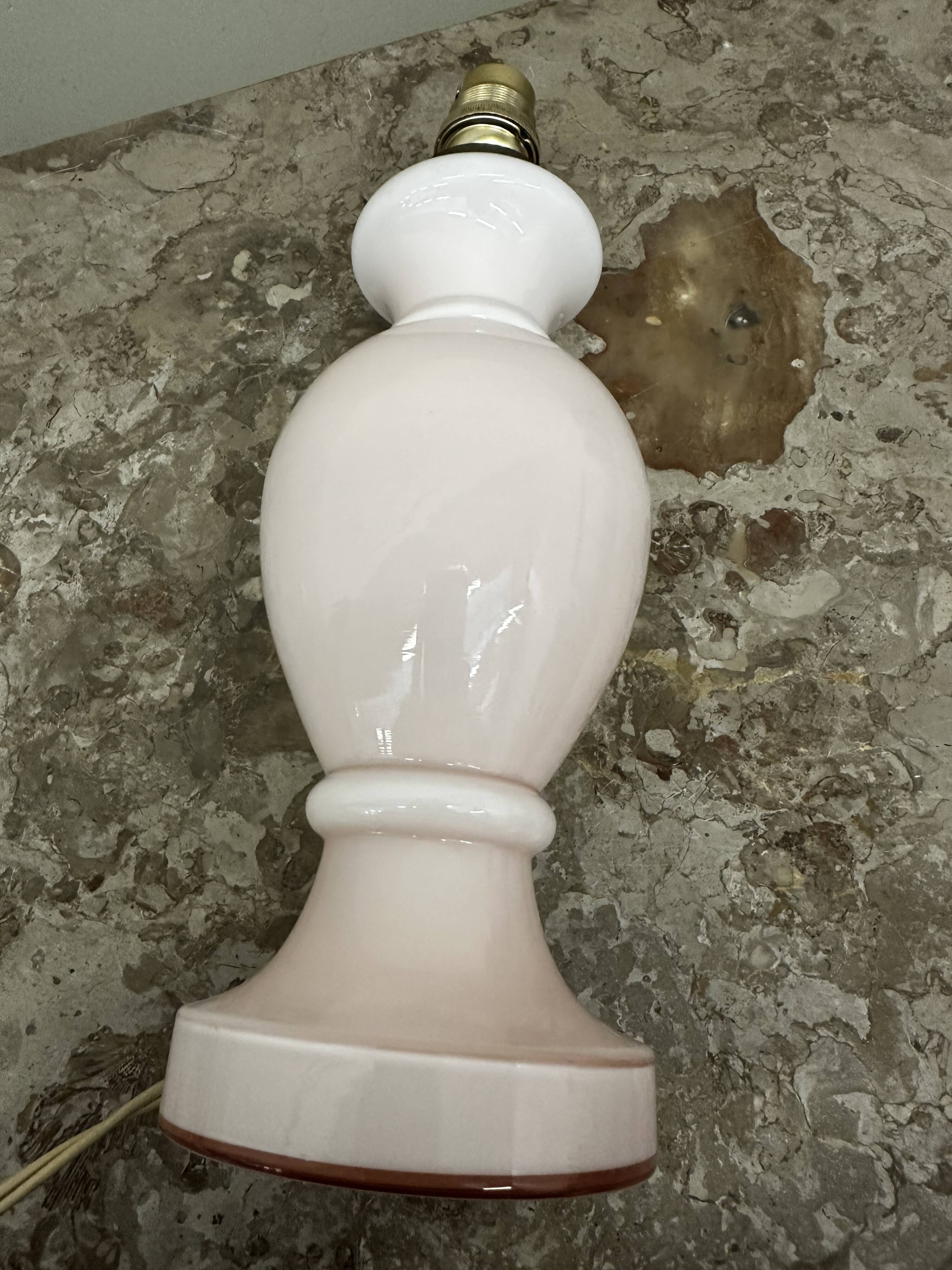 Vintage 70´s Lamp Base in Pink Opaline - H 28 cm - Italy