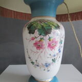 Antique living room lamp in painted opaline