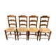 Série de 4 chaises paillées