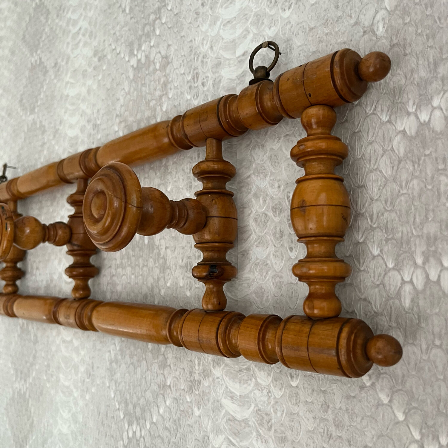 Bamboo-style wooden coat rack