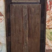 natural wood trumeau with oil painting on panel