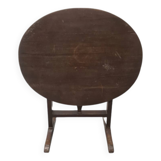 Table d'appoint ovale ancienne de style vigneron, fin des années 1800