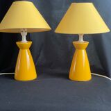 Bedside yellow lamps