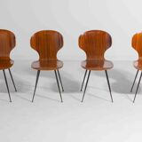 Set of four plywood 'Lulli' chairs by Carlo Ratti, Italy, 1950s