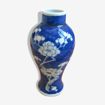 Blue ceramic vase - sinuating decoration