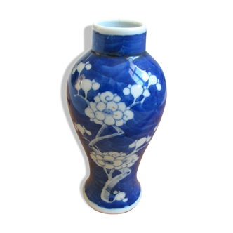 Blue ceramic vase - sinuating decoration