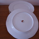 6 flat plates in white porcelain "Creation A. Deshoulières"