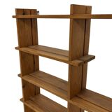 Vintage Wall shelf rack Pine wood 70s design