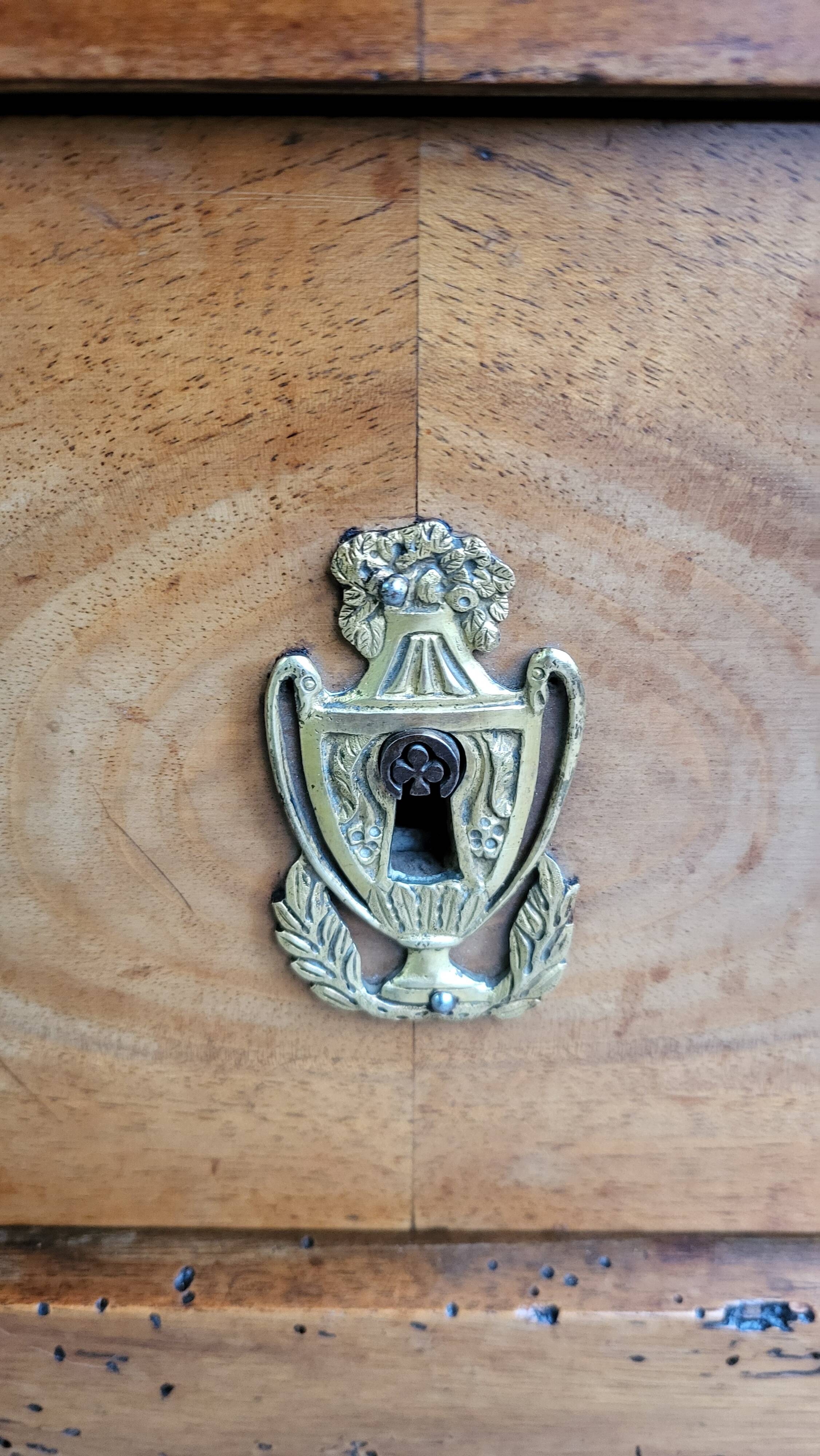Empire commode in walnut with white marble top from the 19th century