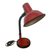 Lampe ancienne bureau style aluminor métal rouge + plastique noir vint