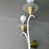 Pair of metal and glass sconces, 50s