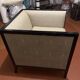 Fauteuil en acajou et tissu gris