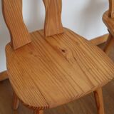 Pair of Scandinavian pine chairs