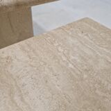 Set of 3 italian travertine coffee or side tables, 1980s