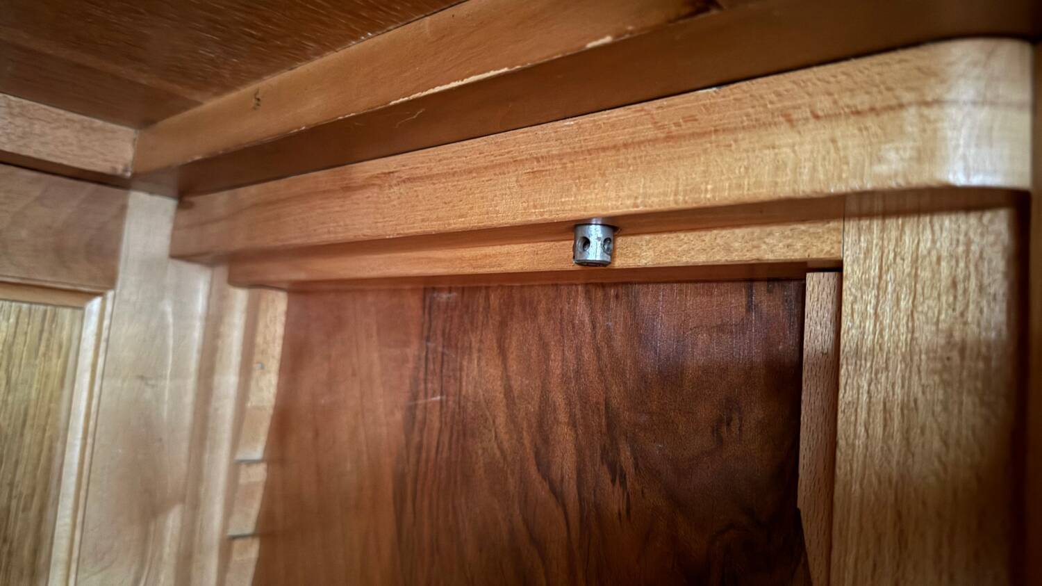 Art Deco style walnut mirrored wardrobe