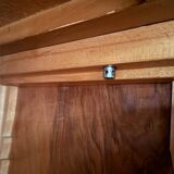 Art Deco style walnut mirrored wardrobe